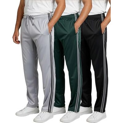 Real Essentials 3 Pack: Men's Active Athletic Casual Tricot Open Bottom Sweatpants with Pockets, Set 7, X-Large Real Essentials 3 Pack: Men's Active Athletic Casual Tricot Open Bottom Sweatpants with Pockets, Set 7, X-Large