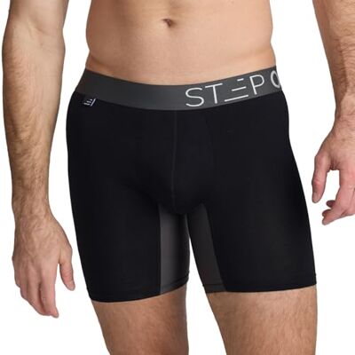 STEP ONE Mens Boxers Shorts, 1 Pair, Anti Chafing Underwear for Men, Moisture-Wicking Boxer Shorts with 3D Pouch. Fabric Made from bamboo viscose STEP ONE Mens Boxers Shorts, 1 Pair, Anti Chafing Underwear for Men, Moisture-Wicking Boxer Shorts with 3D Pouch. Fabric Made from bamboo viscose