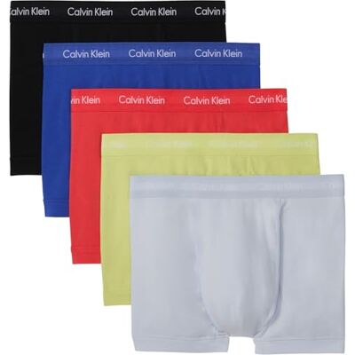 Calvin Klein Men Boxer Short Trunks Pack of 5 Underwear, Multicolor (Green Bloom/Dazzling Blue/Black/), XL Calvin Klein Men Boxer Short Trunks Pack of 5 Underwear, Multicolor (Green Bloom/Dazzling Blue/Black/), XL
