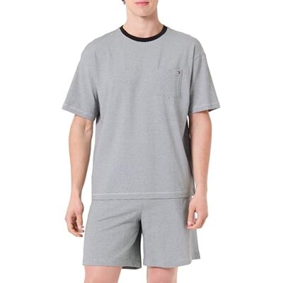Tommy Hilfiger Men’s Pyjama Set Jersey Mini Stripe Short, Multicolor (Black Mini Stripe), XL Tommy Hilfiger Men’s Pyjama Set Jersey Mini Stripe Short, Multicolor (Black Mini Stripe), XL
