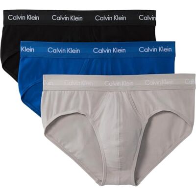 Calvin Klein Men’s 3 Pack Hip Briefs Underwear, Multicolor (Classic Blue/Porpoise/Black), S Calvin Klein Men’s 3 Pack Hip Briefs Underwear, Multicolor (Classic Blue/Porpoise/Black), S