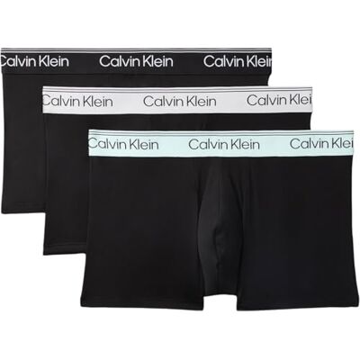 Calvin Klein Men’s 3 Pack Trunks Low Rise with Logo Waistband, Black (Black Bodies W/Black/Light Cast/Fe), M Calvin Klein Men’s 3 Pack Trunks Low Rise with Logo Waistband, Black (Black Bodies W/Black/Light Cast/Fe), M