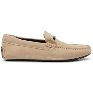 Boss Mens Noel Mocc Branded-Hardware Moccasins in Suede Size Khaki Boss Mens Noel Mocc Branded-Hardware Moccasins in Suede Size Khaki