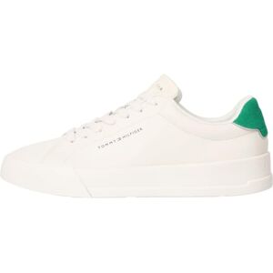 Tommy Hilfiger Men’s Detail Essential Leather Court Trainers, White (Alabaster), 10.5 Tommy Hilfiger Men’s Detail Essential Leather Court Trainers, White (Alabaster), 10.5