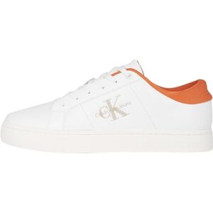 Calvin Klein Men's Classic Low Top Lace Up Cupsole Trainers, Multicolor (Bright White/Apricot Orange), 9 Calvin Klein Men's Classic Low Top Lace Up Cupsole Trainers, Multicolor (Bright White/Apricot Orange), 9