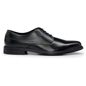 Hugo Boss Mens Kerr Derb Derby Shoes in Nappa Leather with Embossed Logo, Black, Size 11 UK Hugo Boss Mens Kerr Derb Derby Shoes in Nappa Leather with Embossed Logo, Black, Size 11 UK