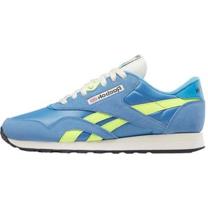 Reebok Men's Classic Nylon Sneaker, Essentialblue Solaracid Yellow Vtgchalk, 10.5 UK Reebok Men's Classic Nylon Sneaker, Essentialblue Solaracid Yellow Vtgchalk, 10.5 UK