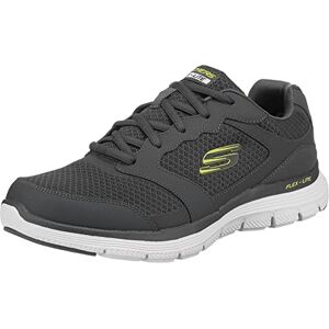 Skechers Men's Flex Advantage 4.0 Sneaker, Charcoal Leather Mesh Pu Trim, 10 UK Skechers Men's Flex Advantage 4.0 Sneaker, Charcoal Leather Mesh Pu Trim, 10 UK
