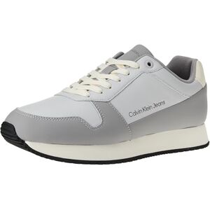 Calvin Klein Jeans Men Retro Runner Low LTH in SAT Sneaker, Oyster Mushroom/Formal Grey, 10 Calvin Klein Jeans Men Retro Runner Low LTH in SAT Sneaker, Oyster Mushroom/Formal Grey, 10