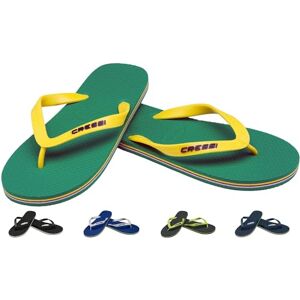 CRESSI Beach Flip Flops - Flip Flops Unisex for Beach and Pool, Green/Yellow, 9.5/10.5 UK - 43/44 EU