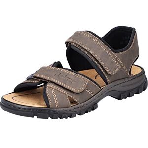 Rieker Tristam Mens Riptape Fastening Sandals 9.5/44 Brown Braun (Tabak/Schwarz 27) Rieker Tristam Mens Riptape Fastening Sandals 9.5/44 Brown Braun (Tabak/Schwarz 27)