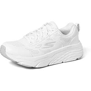 Skechers Women's 128044 MAX CUSHIONING ELITE STEP UP Closed Toe Ballet Flats, White Leather/Silver Trim, 5.5 UK Skechers Women's 128044 MAX CUSHIONING ELITE STEP UP Closed Toe Ballet Flats, White Leather/Silver Trim, 5.5 UK