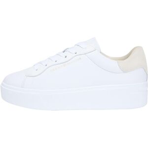 Tommy Hilfiger Women Chic Platform Cupsole Sneaker FW0FW09021 Low Top, White (White/Soft Cream), 41 Tommy Hilfiger Women Chic Platform Cupsole Sneaker FW0FW09021 Low Top, White (White/Soft Cream), 41