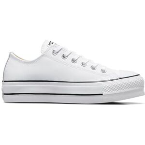 Converse All Star Low Platform White Black Leather 6.5 UK Converse All Star Low Platform White Black Leather 6.5 UK