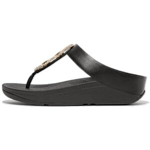 Fitflop FINO CRYSTAL-CHAIN LEATHER TOE-POST SANDALS Fitflop FINO CRYSTAL-CHAIN LEATHER TOE-POST SANDALS