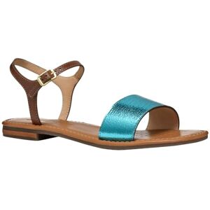 Geox Women's D Sozy S J Slide Sandal, Azure/Camel, 7 UK Geox Women's D Sozy S J Slide Sandal, Azure/Camel, 7 UK
