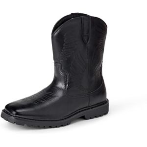 Amazon Essentials Men's Square Toe Western Cowboy Boots, Black, 10 UK Amazon Essentials Men's Square Toe Western Cowboy Boots, Black, 10 UK