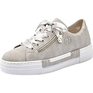 Rieker Women’s Frühjahr/Sommer N49c2 Low-Top Sneakers, Grey (Cement/Silver 40), 2.5 UK Rieker Women’s Frühjahr/Sommer N49c2 Low-Top Sneakers, Grey (Cement/Silver 40), 2.5 UK
