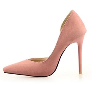 Ccafret High Heels Women'S Shoes Suede Pointed Shoes Office Women'S Shoes High Heels Slim High Heels Candy Party Shoes (Color : Pink, Size : 6)