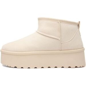 Truffle Sasha Womens Cream Ankle Boot - Size 3 Uk - Off-White