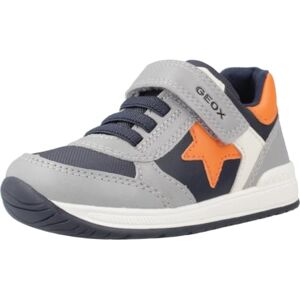 Geox Baby B RISHON BOY First Walker Shoe, Grey/Orange, 3.5 UK Child Geox Baby B RISHON BOY First Walker Shoe, Grey/Orange, 3.5 UK Child