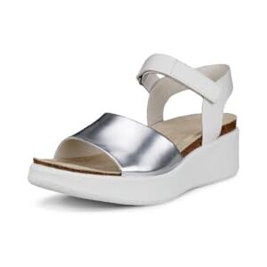 ECCO Women's Flowt Wedge Cork Sandal, Pure Silver/White, 9-9.5 ECCO Women's Flowt Wedge Cork Sandal, Pure Silver/White, 9-9.5