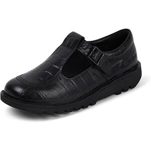 Kickers Women's Kick T Bar Croc Leather Shoes, Black, 6 UK Kickers Women's Kick T Bar Croc Leather Shoes, Black, 6 UK