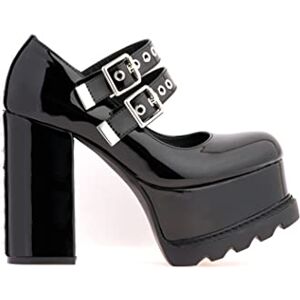 LAMODA Entitled Platform Heels in BlackPAT, Stylish Chunky High Heel Shoes with Comfortable Cushioned Sole, Trendy Evening and Casual Footwear for Women, Durable and Fashionable, UK8 LAMODA Entitled Platform Heels in BlackPAT, Stylish Chunky High Heel Shoes with Comfortable Cushioned Sole, Trendy Evening and Casual Footwear for Women, Durable and Fashionable, UK8