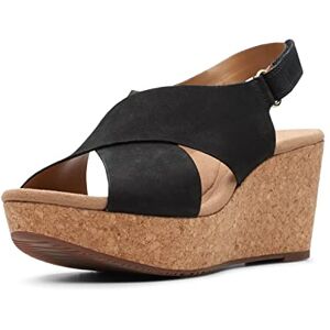 Clarks Women's Annadel Eirwyn Wedge Sandal, Black Nubuck, 6 UK Clarks Women's Annadel Eirwyn Wedge Sandal, Black Nubuck, 6 UK