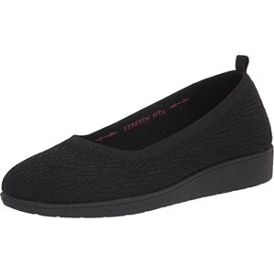 Skechers Women's Low Wedge Ballet Flat, Black/Black, 10 Skechers Women's Low Wedge Ballet Flat, Black/Black, 10