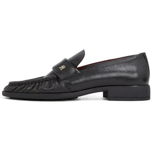 Tommy Hilfiger Women’s Soft Nappa Pleated Toe Loafers with Small Heel, Black (Black), 3.5 Tommy Hilfiger Women’s Soft Nappa Pleated Toe Loafers with Small Heel, Black (Black), 3.5