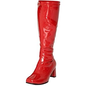 Gizelle Women's Ladies Fancy Dress 1960's & 70's Knee High Go Go Retro Boots Size UK 3-12 (UK 7, Red) Gizelle Women's Ladies Fancy Dress 1960's & 70's Knee High Go Go Retro Boots Size UK 3-12 (UK 7, Red)