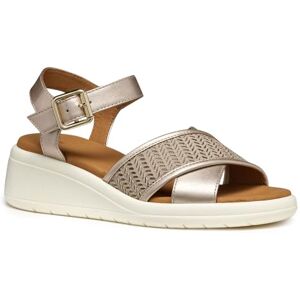 Geox Women's D MELICONIA G Wedge Sandal, Champagne/Skin, 5 UK Geox Women's D MELICONIA G Wedge Sandal, Champagne/Skin, 5 UK