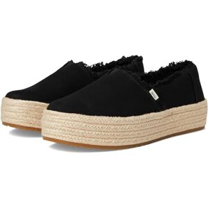 TOMS Women's Valencia Espadrille, Black Wide Width Canvas/Fray, 3.5 TOMS Women's Valencia Espadrille, Black Wide Width Canvas/Fray, 3.5