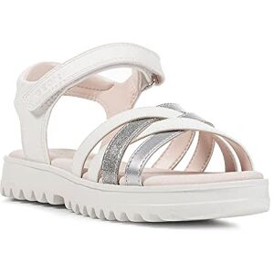 Geox Women's J Coralie Gir Sandal, White Silver, 12.5 UK Narrow Geox Women's J Coralie Gir Sandal, White Silver, 12.5 UK Narrow