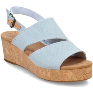 TOMS Women's Claudine Wedge Sandal, Pastel Blue Washed Denim, 6.5 UK TOMS Women's Claudine Wedge Sandal, Pastel Blue Washed Denim, 6.5 UK