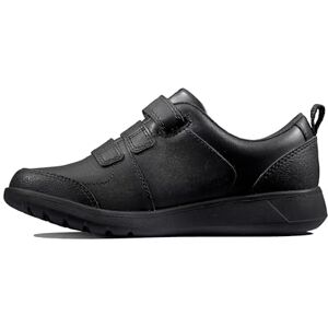 Clarks Boys Scape Sky Y Wide Fit Uniform Sneakers, Black Leather, 4.5 UK Wide Clarks Boys Scape Sky Y Wide Fit Uniform Sneakers, Black Leather, 4.5 UK Wide