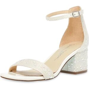 Betsey Johnson Women's SB-MARI Heeled Sandal, White, 9.5 Betsey Johnson Women's SB-MARI Heeled Sandal, White, 9.5
