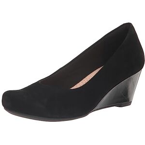 Clarks Women's Flores Tulip Wedge Pump, Black Combi Suede, 10 Clarks Women's Flores Tulip Wedge Pump, Black Combi Suede, 10