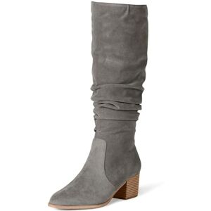 Amazon Essentials Women's Tall Block-Heeled Boots, Grey, 7 UK Wide Amazon Essentials Women's Tall Block-Heeled Boots, Grey, 7 UK Wide