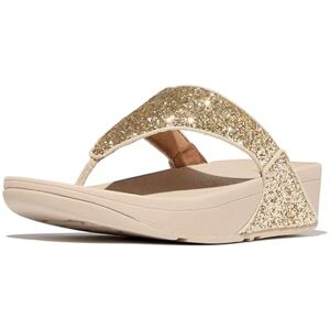 Fitflop Women's LULU Glitter Toe-Thongs Flip-Flop, Platino, 4 UK Fitflop Women's LULU Glitter Toe-Thongs Flip-Flop, Platino, 4 UK
