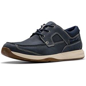 Clarks Men's Sailview Lace Boat Shoe, Navy Nubuck, 11 UK Wide Clarks Men's Sailview Lace Boat Shoe, Navy Nubuck, 11 UK Wide