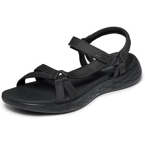 Skechers Womens On-the-go 600 Brilliancy Ankle Strap Sandals, Black Textile Trim, 9 UK Skechers Womens On-the-go 600 Brilliancy Ankle Strap Sandals, Black Textile Trim, 9 UK