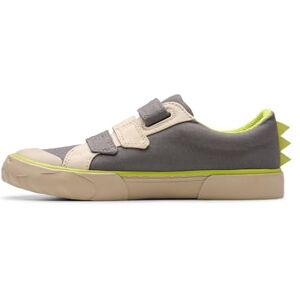 Clarks Boys Foxing Stomp Sneaker, Grey Canvas, 11 UK Clarks Boys Foxing Stomp Sneaker, Grey Canvas, 11 UK