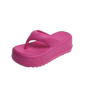 Badalo Non-Slip Slippers Beach Flip-Flops, Heightened Thick Bottom, Flip-Flops Women Outside, Eva Outside Non-Slip Soft (Color : Rosy, Size : 36/37)