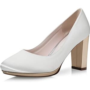 Rainbow Club Bridal Shoes Clair Ladies, Pumps, Plateau, Ivory/Cream, Satin, Comfortably Padded, Wedding Shoes, Rose/Gold Block Heel Size 37 EU (4 UK) Rainbow Club Bridal Shoes Clair Ladies, Pumps, Plateau, Ivory/Cream, Satin, Comfortably Padded, Wedding Shoes, Rose/Gold Block Heel Size 37 EU (4 UK)