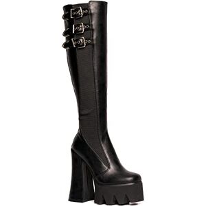 LAMODA Guess So BlackPU Chunky Platform Knee High Boots for Women Elevated Knee High Design, Trendy Streetwear Style, Comfortable Fit, Durable BlackPU Material, Modern Fashion Footwear, UK5 LAMODA Guess So BlackPU Chunky Platform Knee High Boots for Women Elevated Knee High Design, Trendy Streetwear Style, Comfortable Fit, Durable BlackPU Material, Modern Fashion Footwear, UK5
