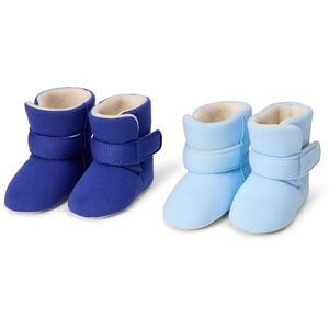 Amazon Essentials Unisex Babies' Soft Hook & Loop Booties, Infant Cot Shoes, Stay on Infant Slipper Socks with Grippers, Pack of 2, Dark Blue Pale Blue, 0.5 UK Child Amazon Essentials Unisex Babies' Soft Hook & Loop Booties, Infant Cot Shoes, Stay on Infant Slipper Socks with Grippers, Pack of 2, Dark Blue Pale Blue, 0.5 UK Child