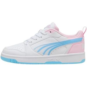 Puma Rebound V6 LO Jelly Heaven JR Sneaker, White-Vibrant Blue-Pink Shimmer, 5 UK Puma Rebound V6 LO Jelly Heaven JR Sneaker, White-Vibrant Blue-Pink Shimmer, 5 UK
