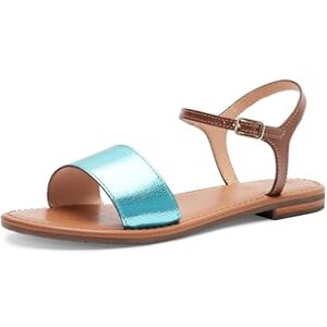 Geox Women's D Sozy S J Slide Sandal, Azure/Camel, 8 UK Geox Women's D Sozy S J Slide Sandal, Azure/Camel, 8 UK